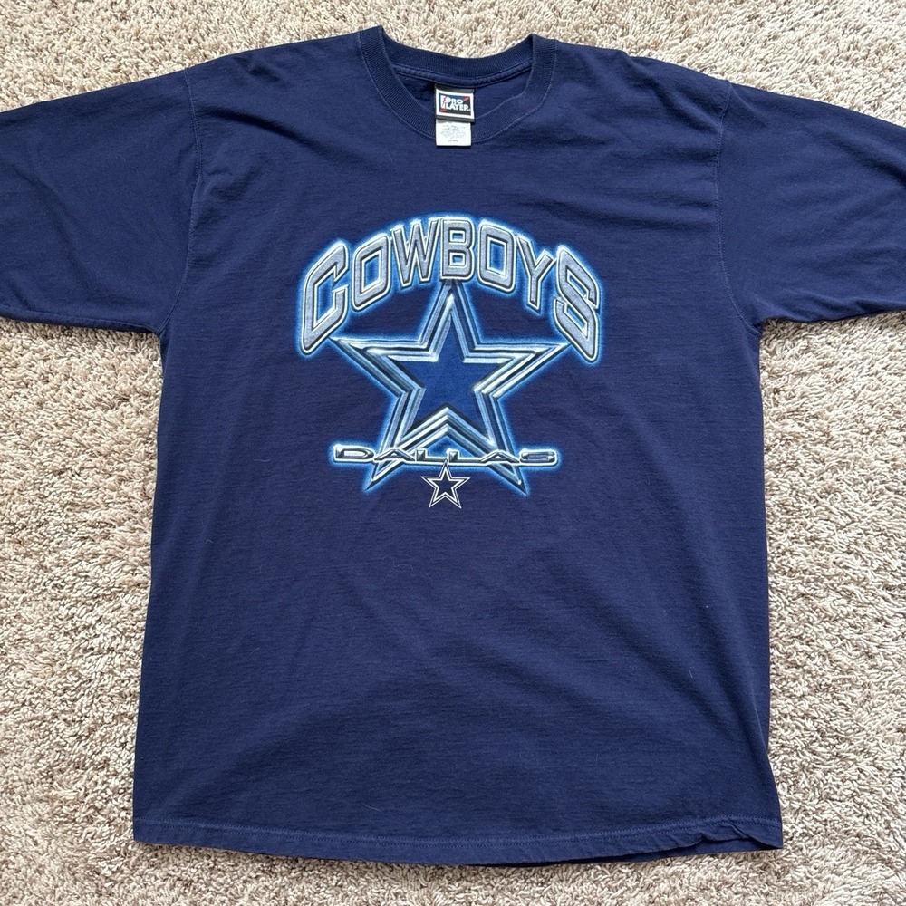 Vintage 90s Dallas Cowboys Chrome Star T-Shirt - Pro Player Y2K Size XL USA Made